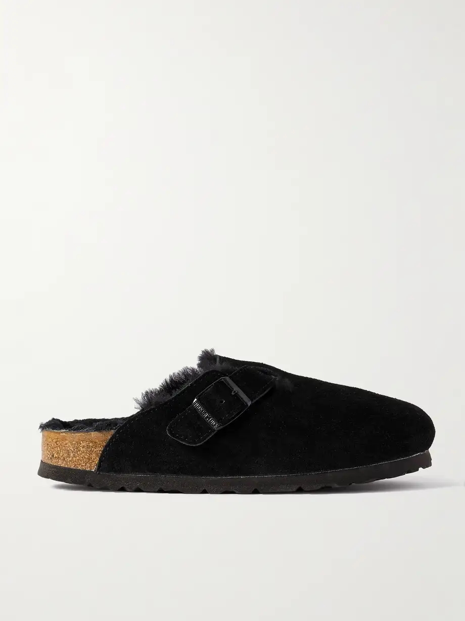 Boston shearling-lined suede slippers Boston shearling-lined suede slippers
