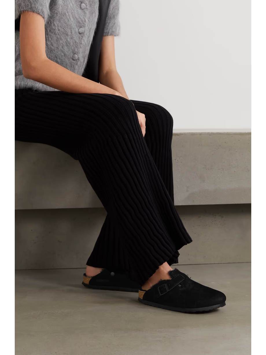 Boston shearling-lined suede slippers Boston shearling-lined suede slippers