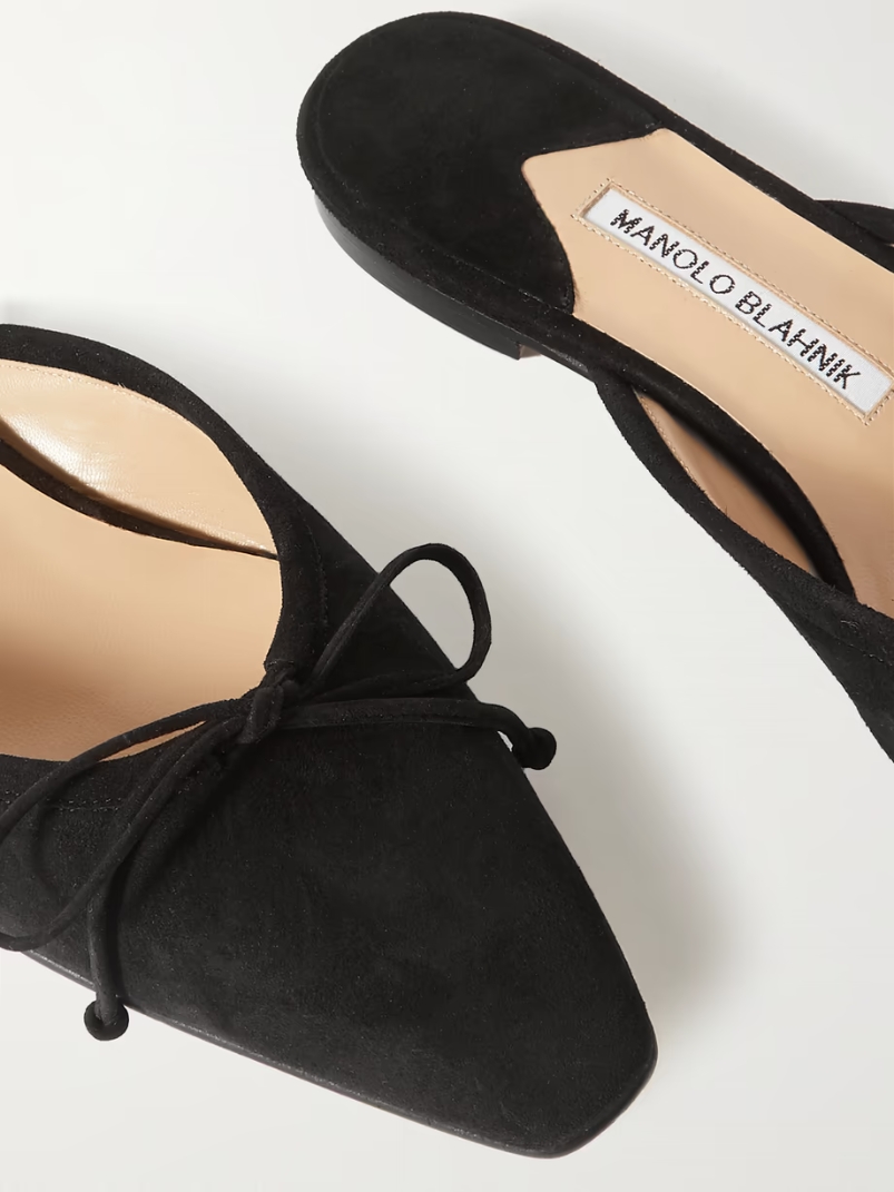 Ballerimu bow-detailed suede mules Ballerimu bow-detailed suede mules