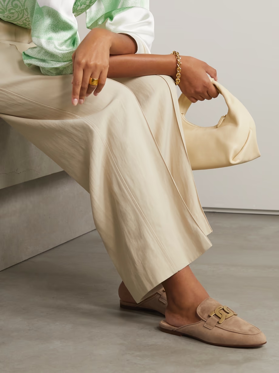 Embellished suede slippers Embellished suede slippers