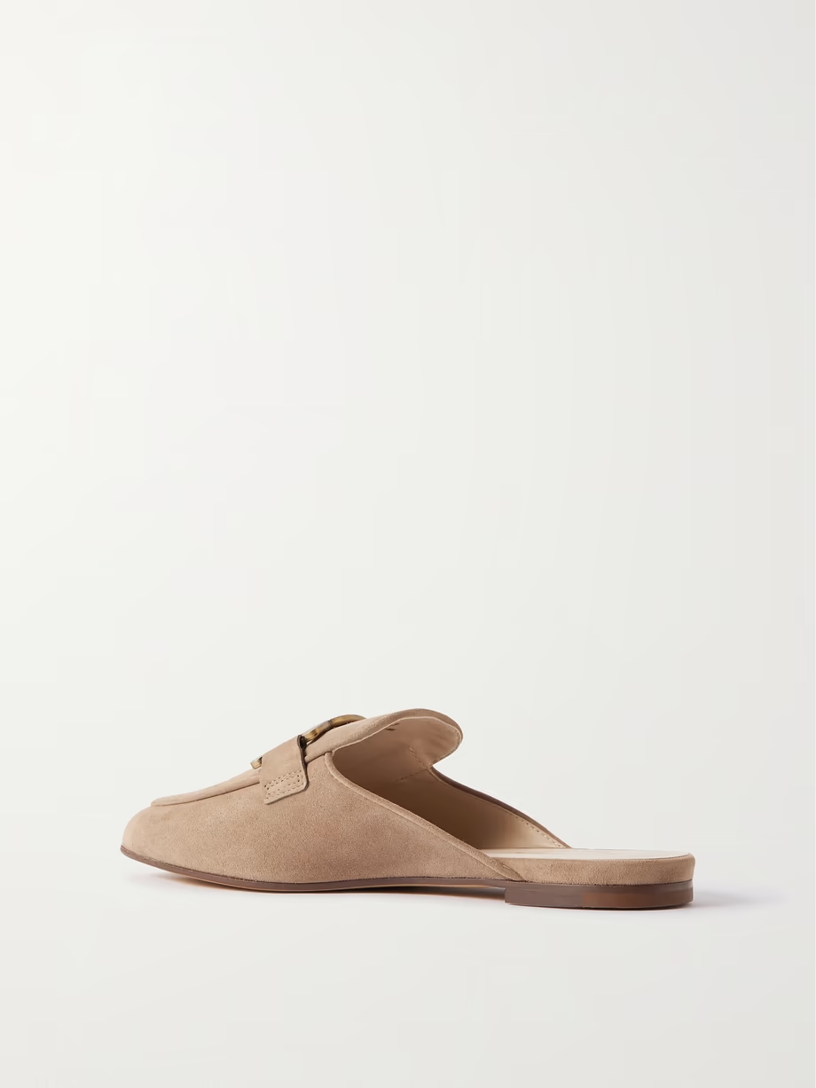 Embellished suede slippers Embellished suede slippers