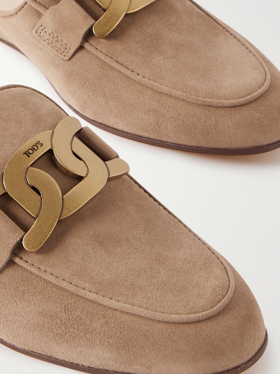 Embellished suede slippers Embellished suede slippers