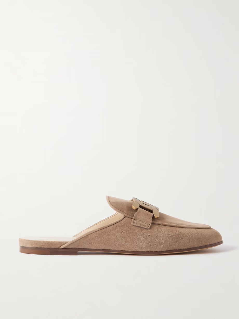 Embellished suede slippers Embellished suede slippers