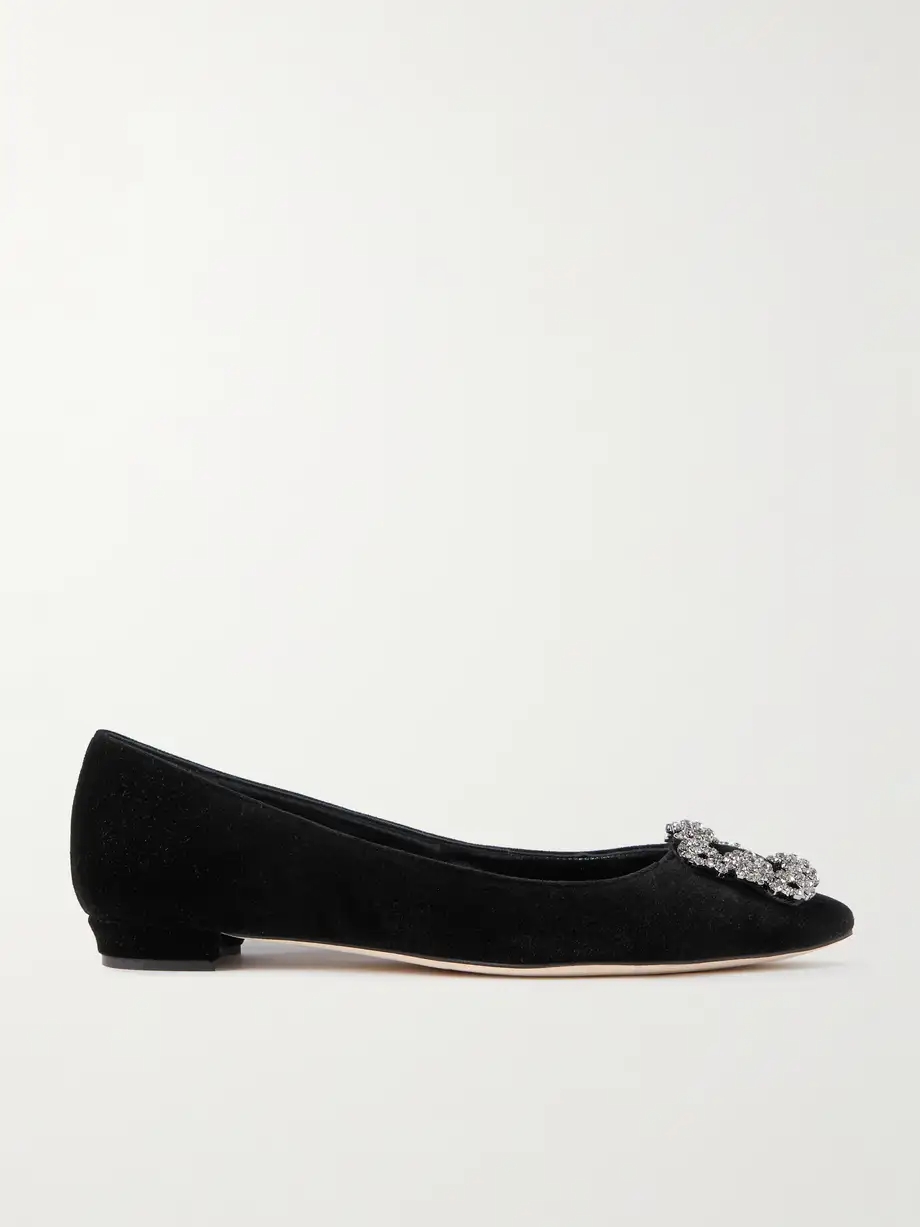 Hangisiflat embellished velvet point-toe flats Hangisiflat embellished velvet point-toe flats