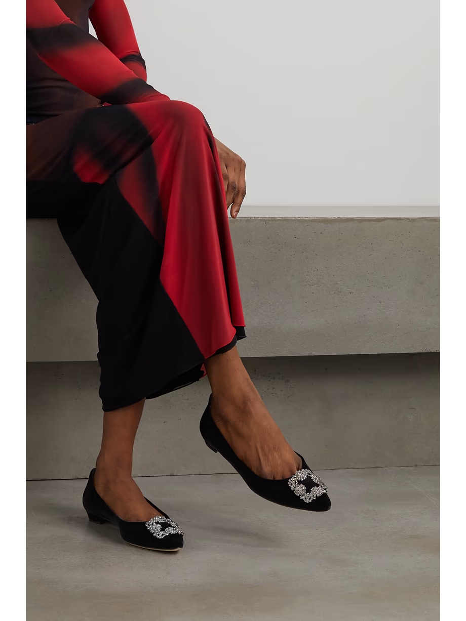Hangisiflat embellished velvet point-toe flats Hangisiflat embellished velvet point-toe flats