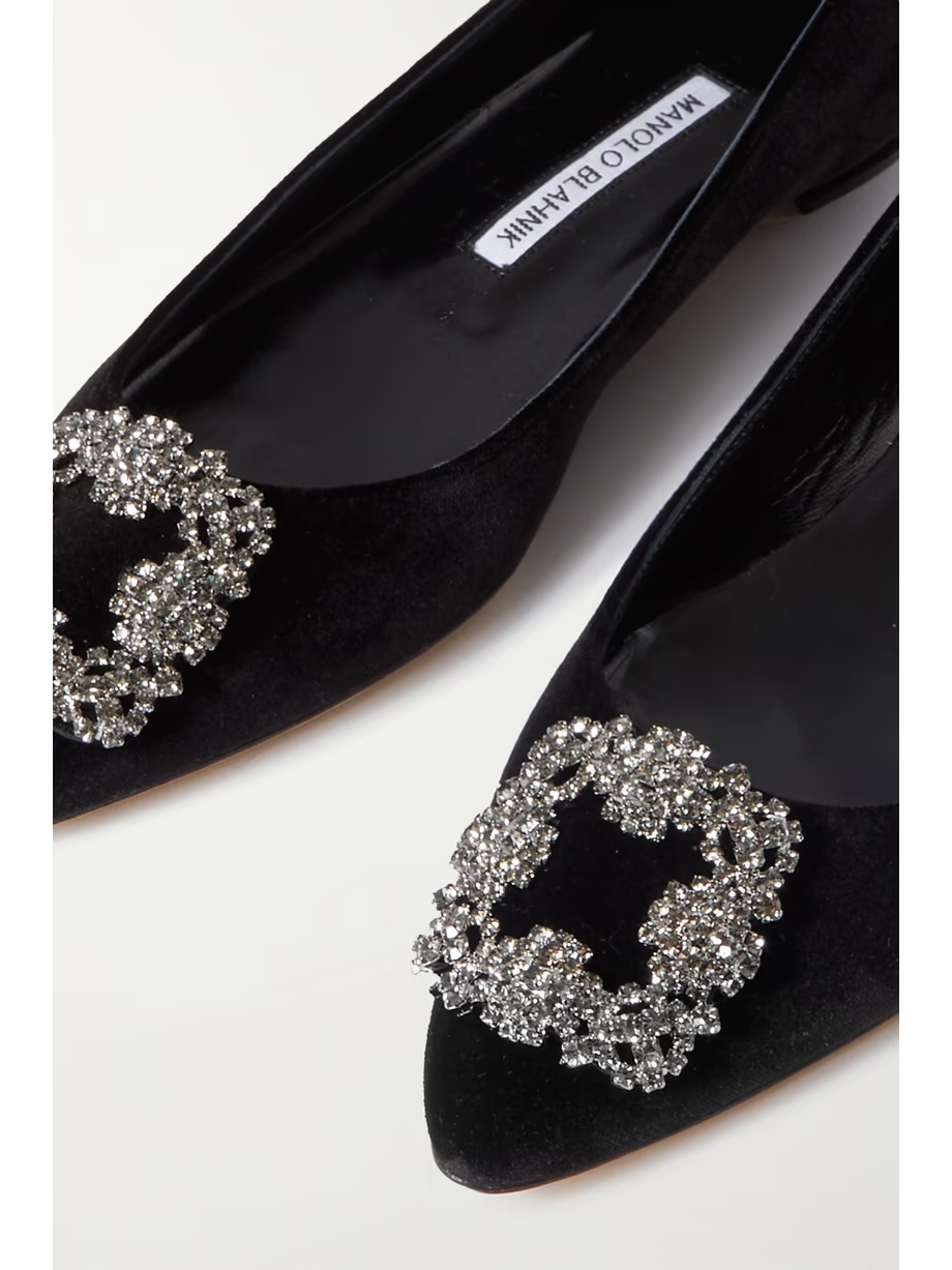 Hangisiflat embellished velvet point-toe flats Hangisiflat embellished velvet point-toe flats