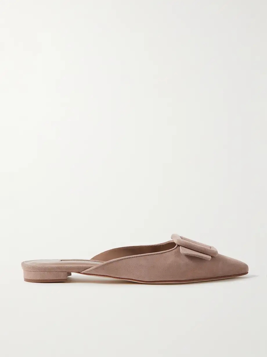 Maysale buckled suede point-toe flats Maysale buckled suede point-toe flats