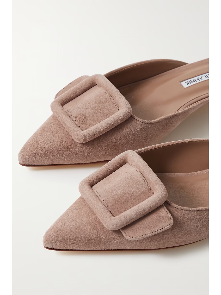 Maysale buckled suede point-toe flats Maysale buckled suede point-toe flats
