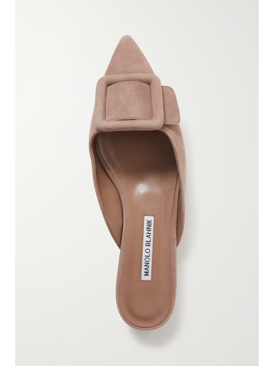 Maysale buckled suede point-toe flats Maysale buckled suede point-toe flats