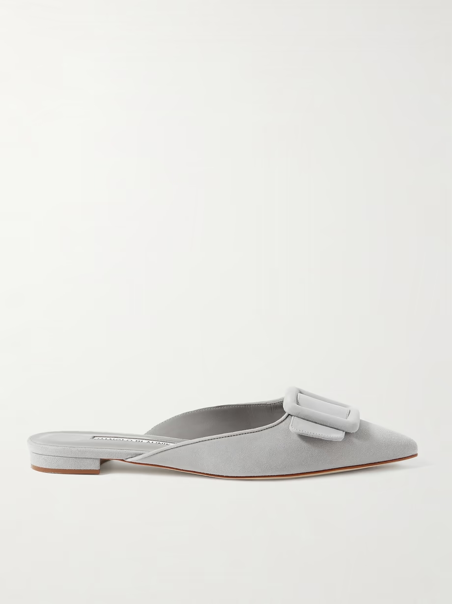 Maysale buckled suede point-toe flats Maysale buckled suede point-toe flats