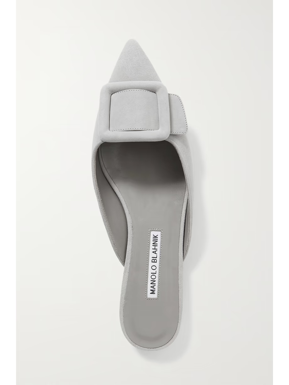 Maysale buckled suede point-toe flats Maysale buckled suede point-toe flats