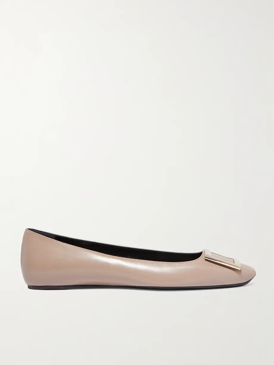 Quadrata Trompette embellished leather ballet flats Quadrata Trompette embellished leather ballet flats