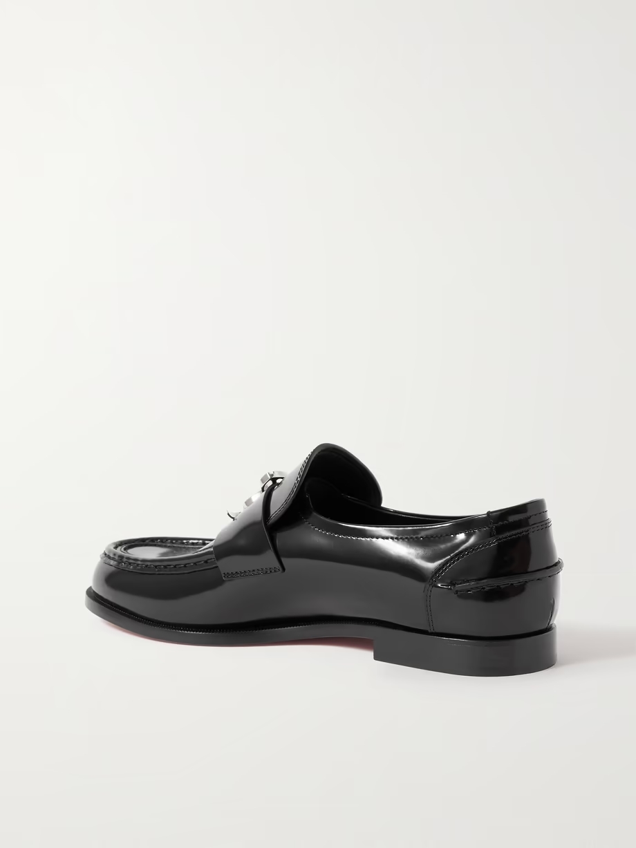 CL Moc embellished glossed-leather loafers CL Moc embellished glossed-leather loafers