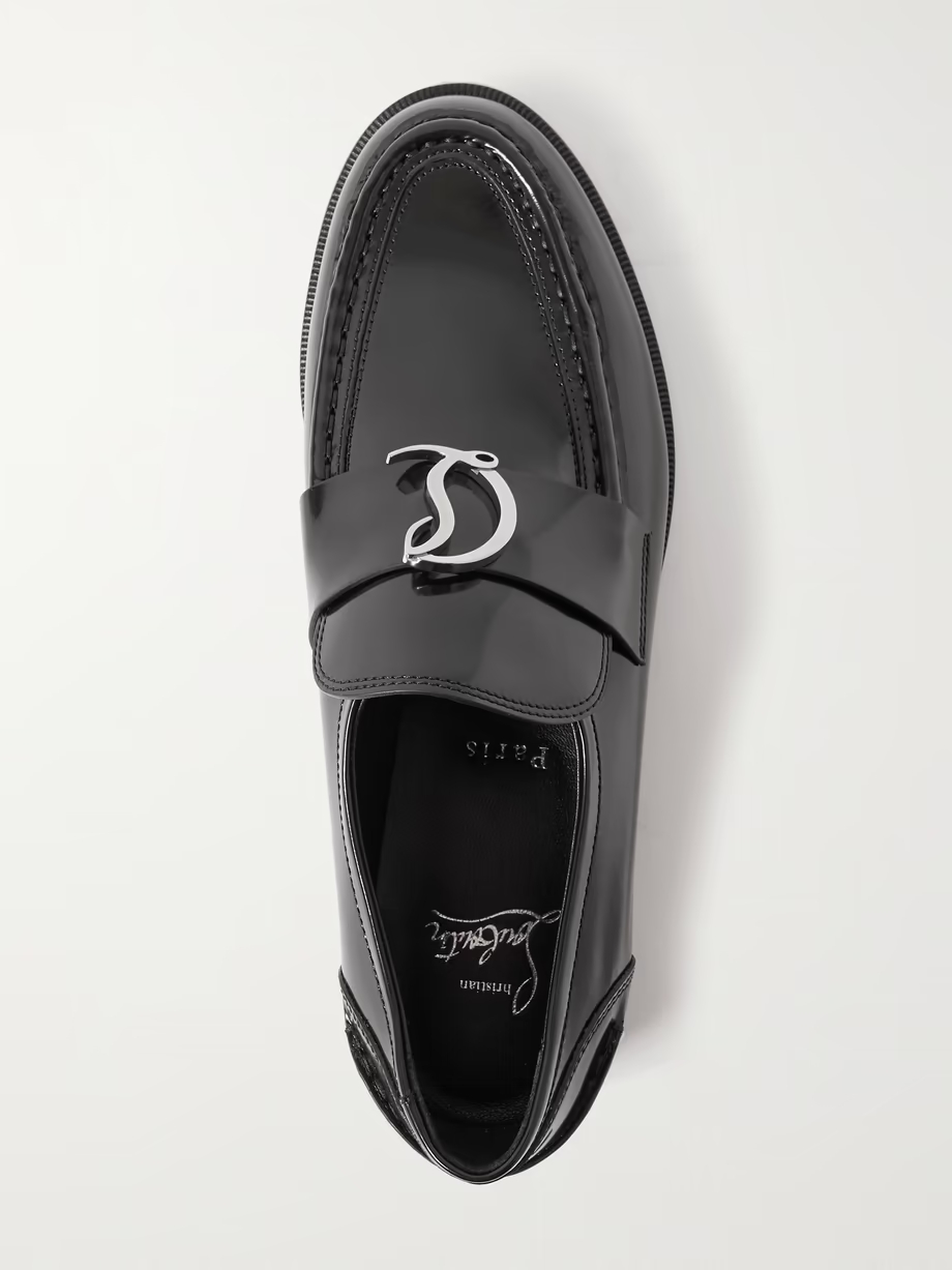 CL Moc embellished glossed-leather loafers CL Moc embellished glossed-leather loafers
