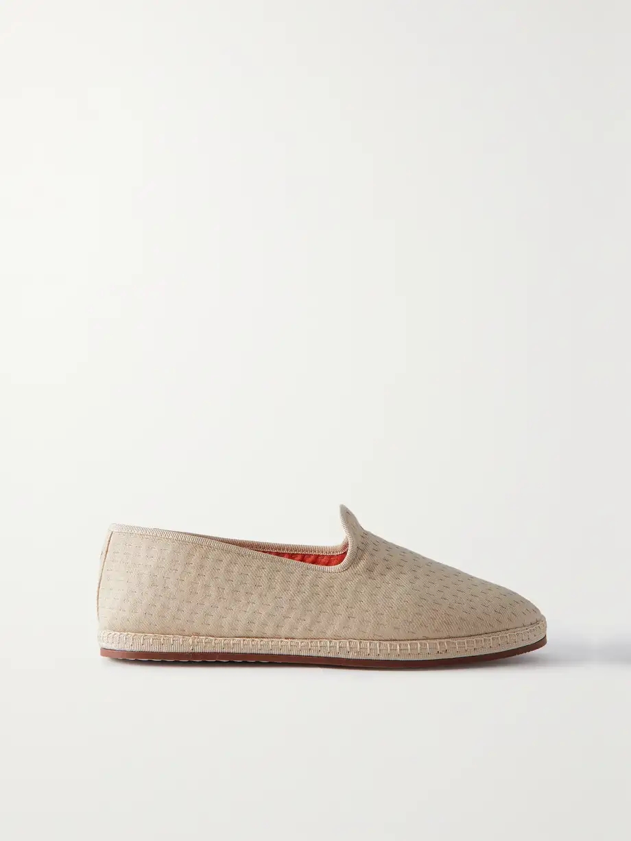Laguna Furlane matelassé linen-canvas slippers Laguna Furlane matelassé linen-canvas slippers