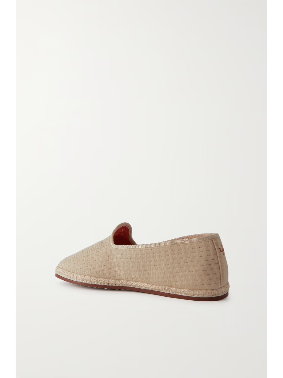 Laguna Furlane matelassé linen-canvas slippers Laguna Furlane matelassé linen-canvas slippers