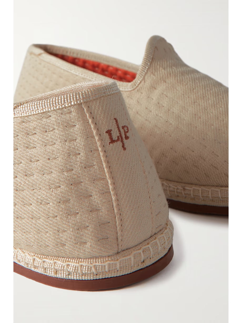 Laguna Furlane matelassé linen-canvas slippers Laguna Furlane matelassé linen-canvas slippers