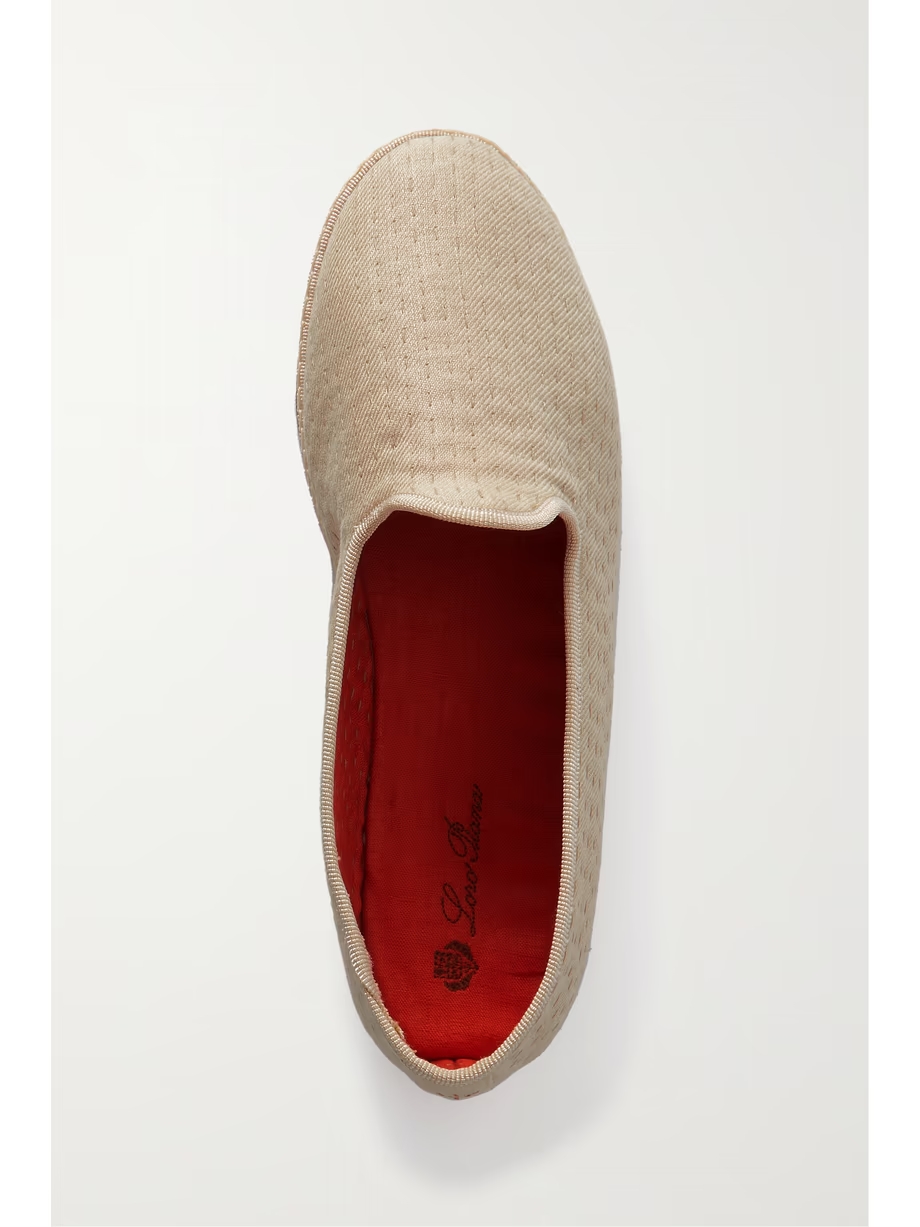 Laguna Furlane matelassé linen-canvas slippers Laguna Furlane matelassé linen-canvas slippers