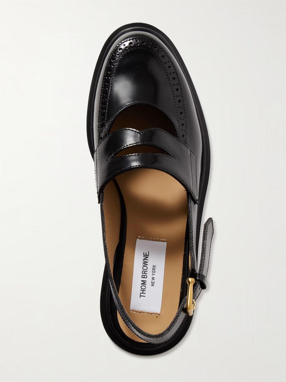 Cutout leather slingback loafers Cutout leather slingback loafers