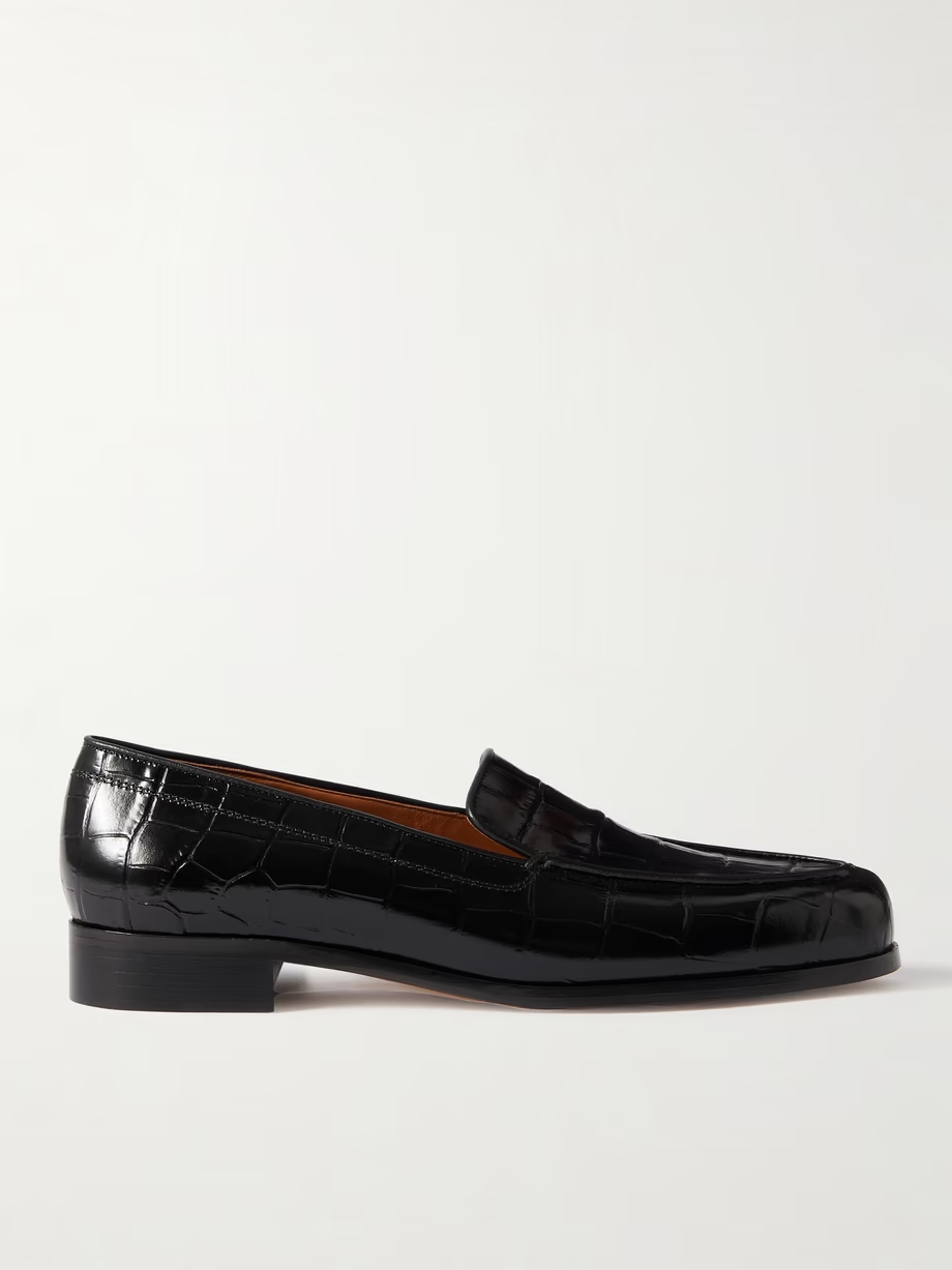 Danielle croc-effect patent-leather loafers Danielle croc-effect patent-leather loafers
