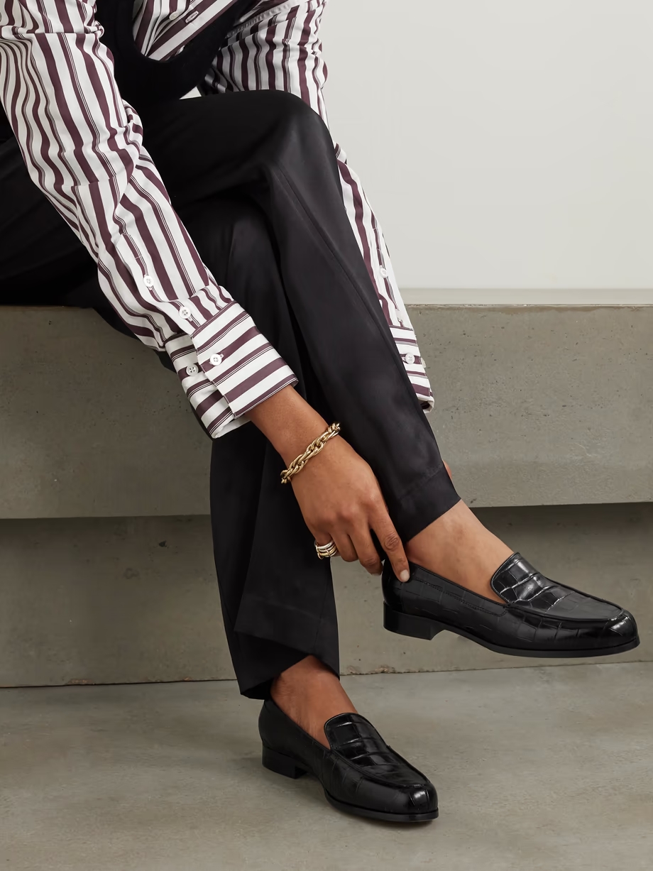 Danielle croc-effect patent-leather loafers Danielle croc-effect patent-leather loafers
