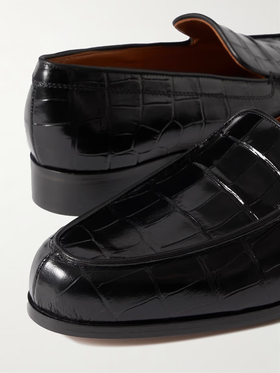Danielle croc-effect patent-leather loafers Danielle croc-effect patent-leather loafers