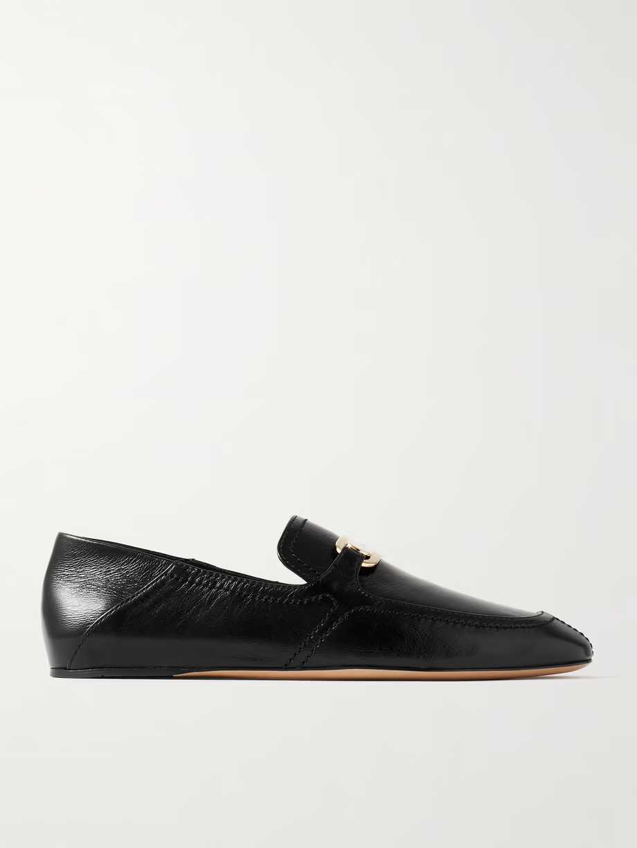 Elaine collapsible-heel embellished leather loafers Elaine collapsible-heel embellished leather loafers