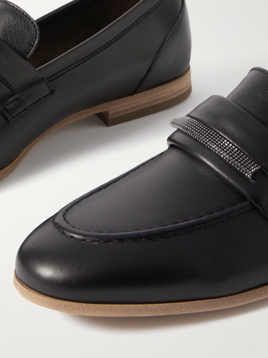 Embellished leather loafers Embellished leather loafers