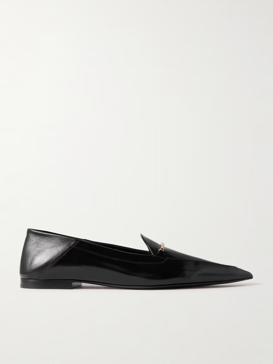 Morsetto embellished leather point-toe loafers Morsetto embellished leather point-toe loafers
