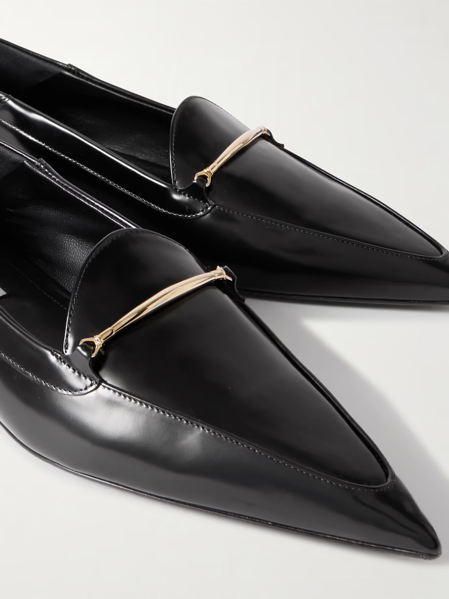Morsetto embellished leather point-toe loafers Morsetto embellished leather point-toe loafers