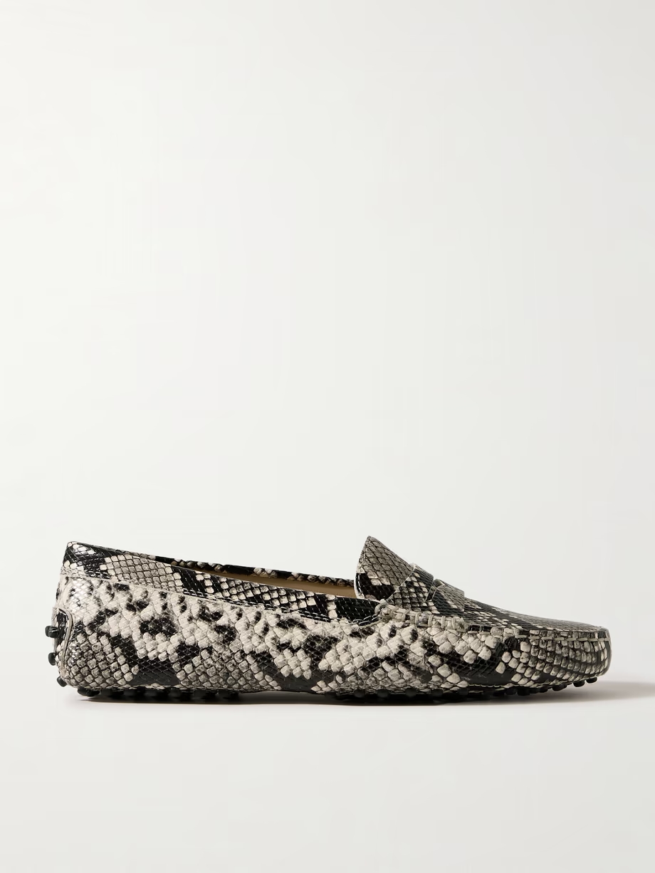 Gommino snake-effect leather loafers Gommino snake-effect leather loafers