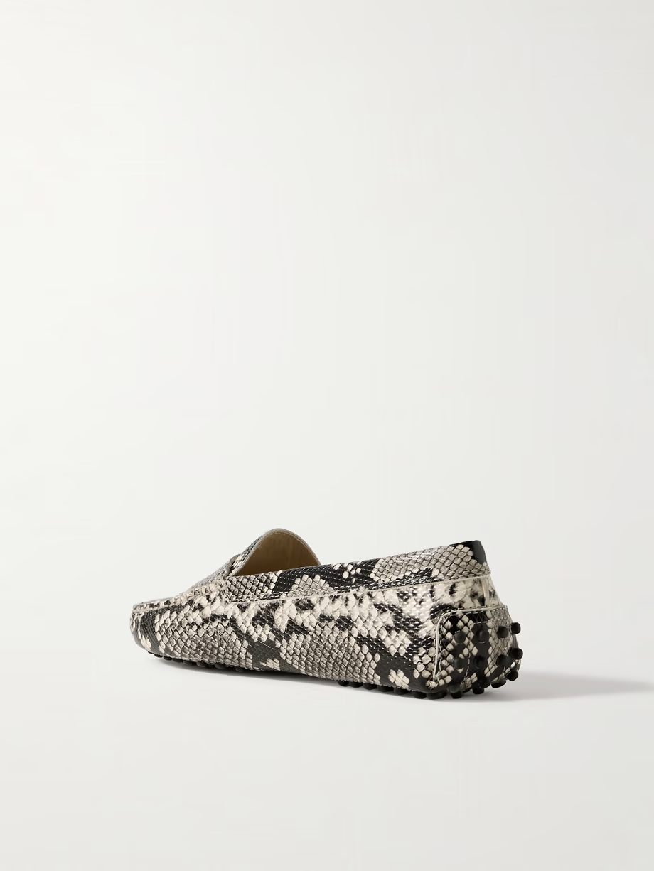 Gommino snake-effect leather loafers Gommino snake-effect leather loafers