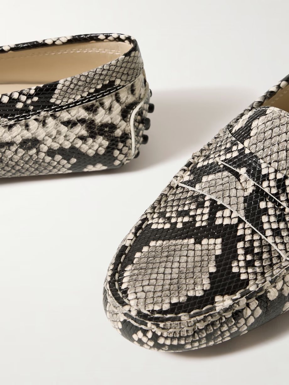 Gommino snake-effect leather loafers Gommino snake-effect leather loafers