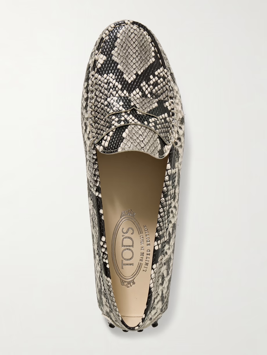 Gommino snake-effect leather loafers Gommino snake-effect leather loafers