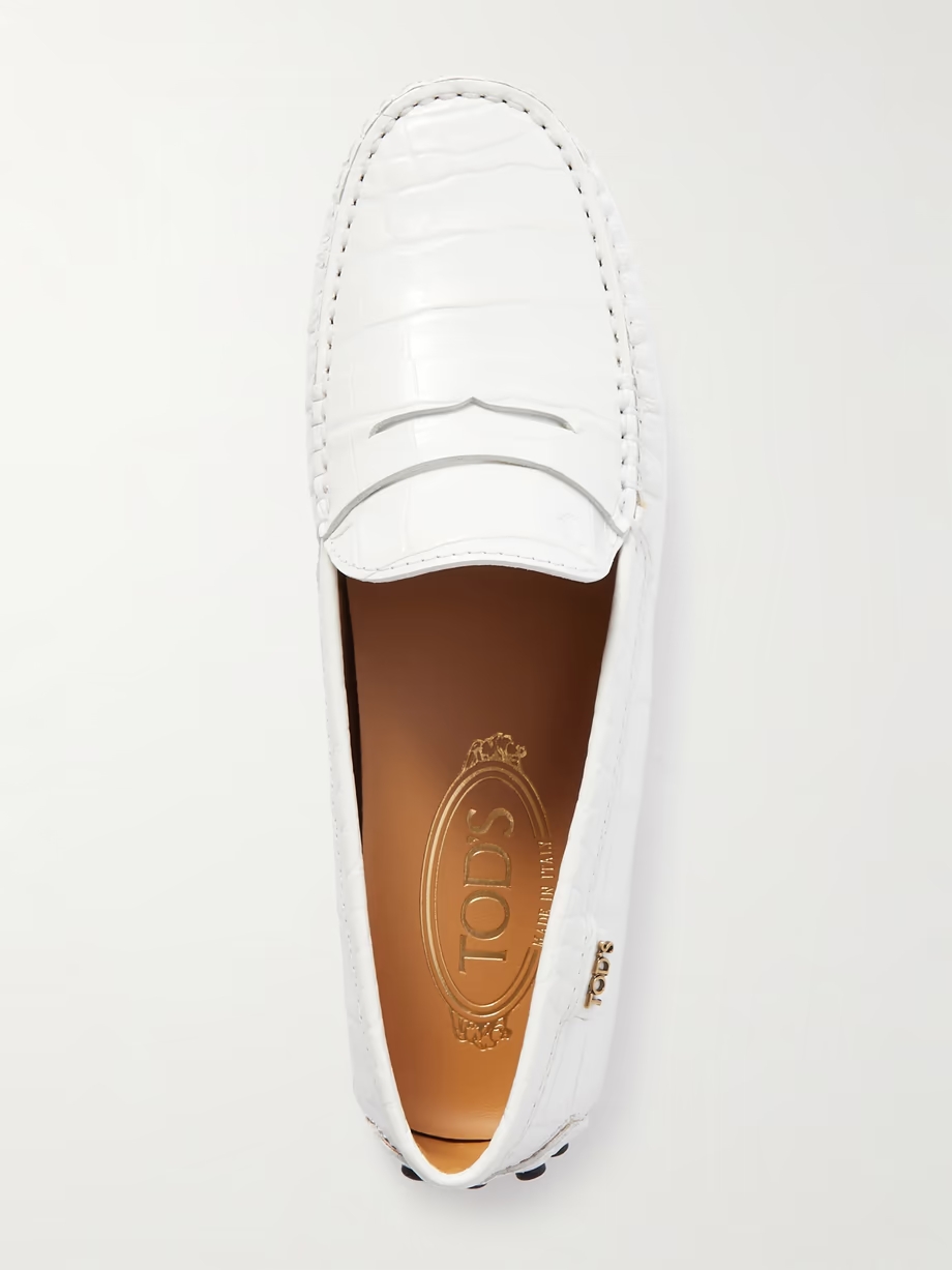 Gommino croc-effect leather loafers Gommino croc-effect leather loafers