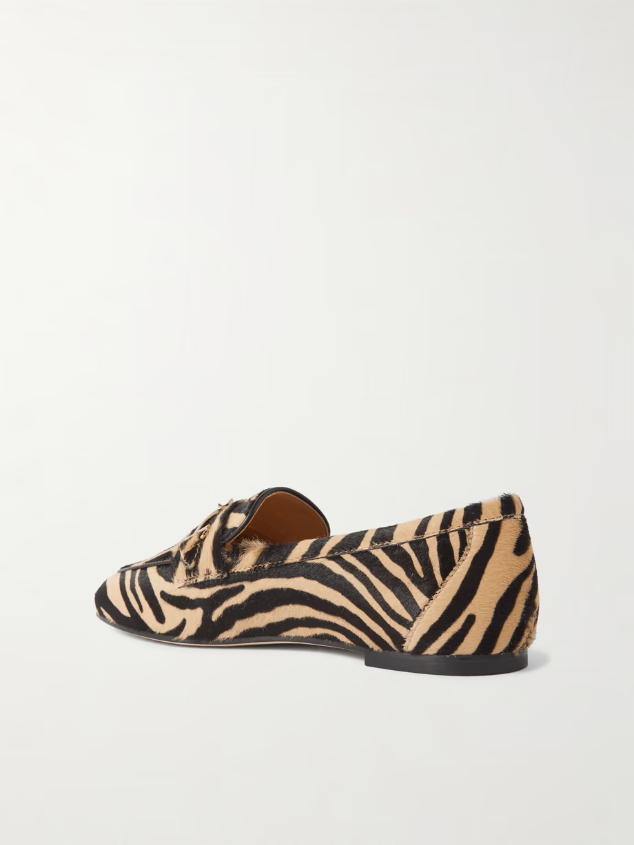 Embellished zebra-print pony hair loafers Embellished zebra-print pony hair loafers