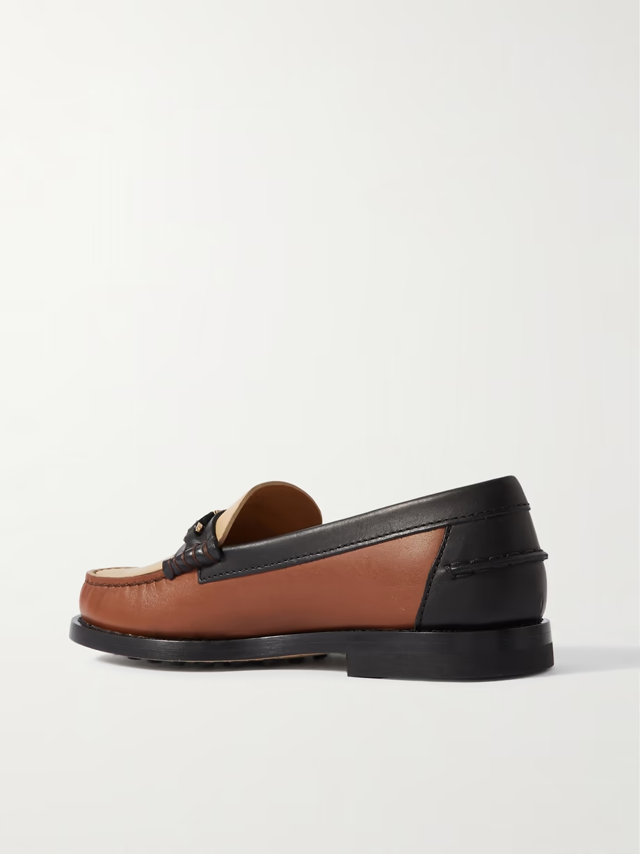 Gomma paneled embellished leather loafers Gomma paneled embellished leather loafers