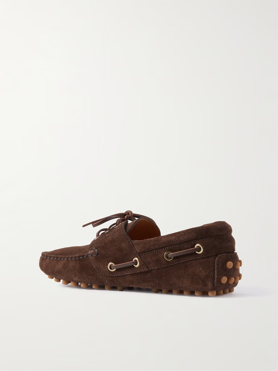 Gommino leather-trimmed suede loafers Gommino leather-trimmed suede loafers