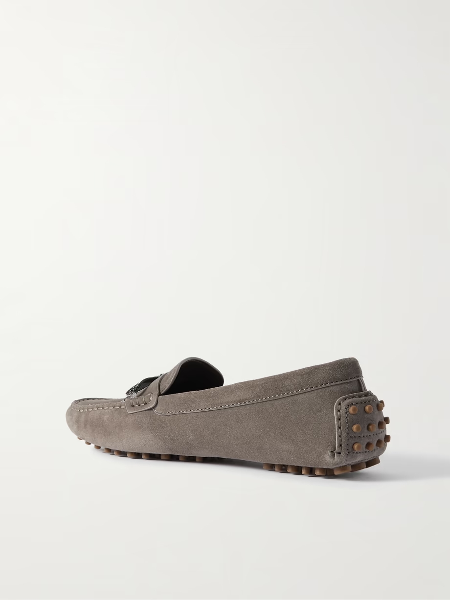 Embellished suede driving shoes Embellished suede driving shoes