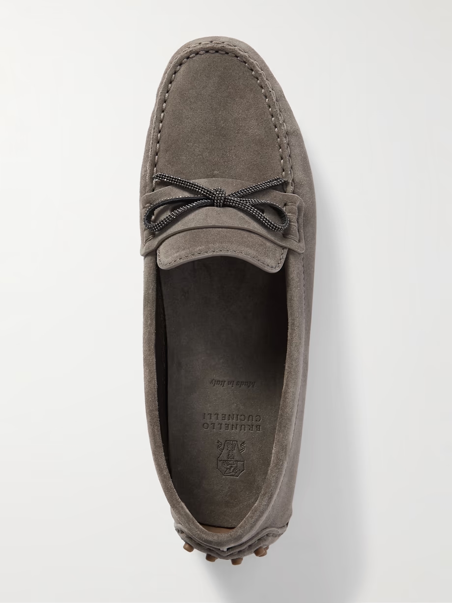 Embellished suede driving shoes Embellished suede driving shoes