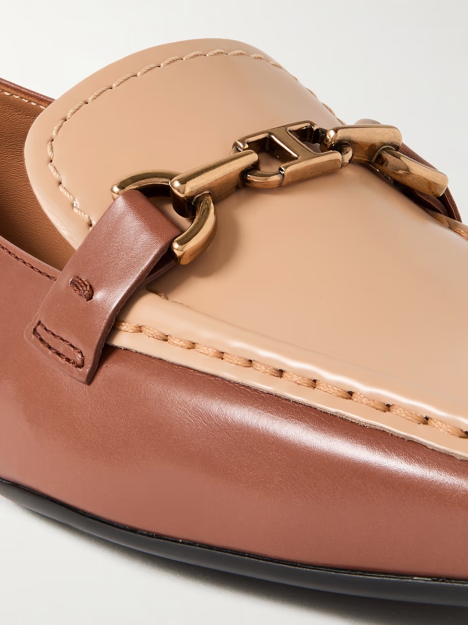 Gomma embellished two-tone leather loafers Gomma embellished two-tone leather loafers