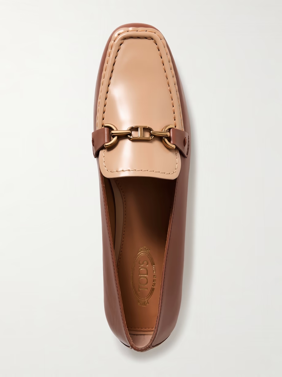 Gomma embellished two-tone leather loafers Gomma embellished two-tone leather loafers