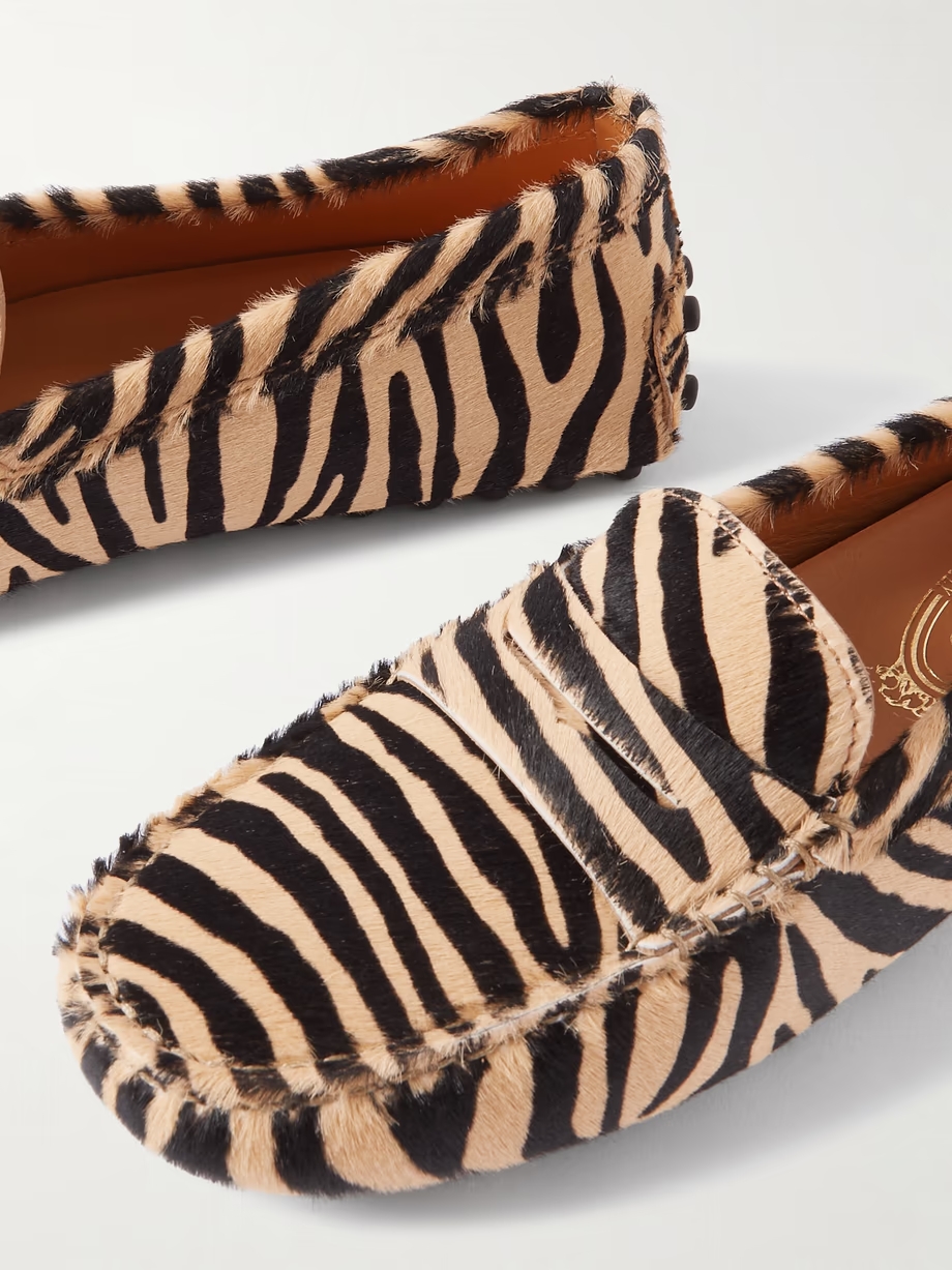 Gommino zebra-print calf hair loafers Gommino zebra-print calf hair loafers