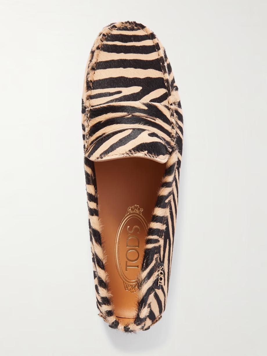 Gommino zebra-print calf hair loafers Gommino zebra-print calf hair loafers