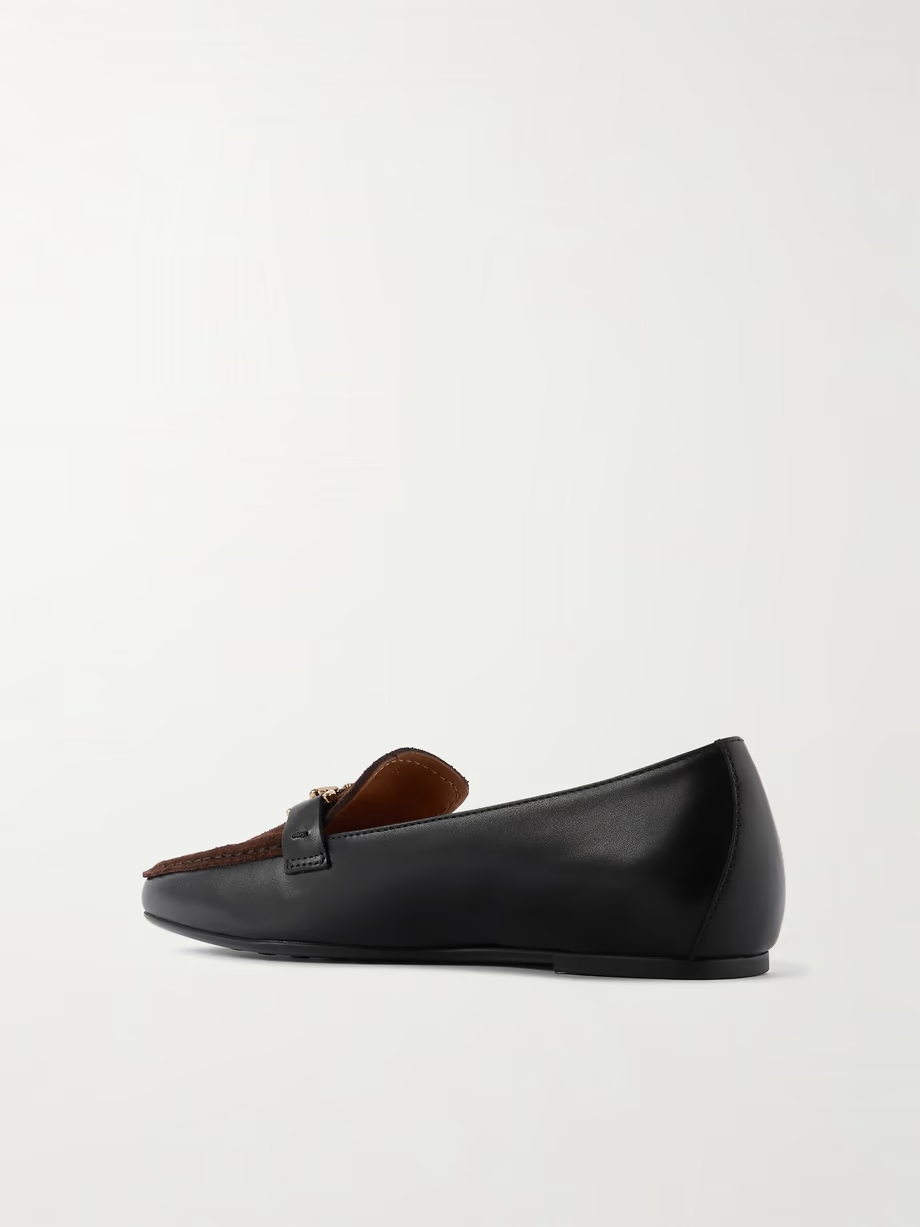 Gomma embellished leather and suede loafers Gomma embellished leather and suede loafers
