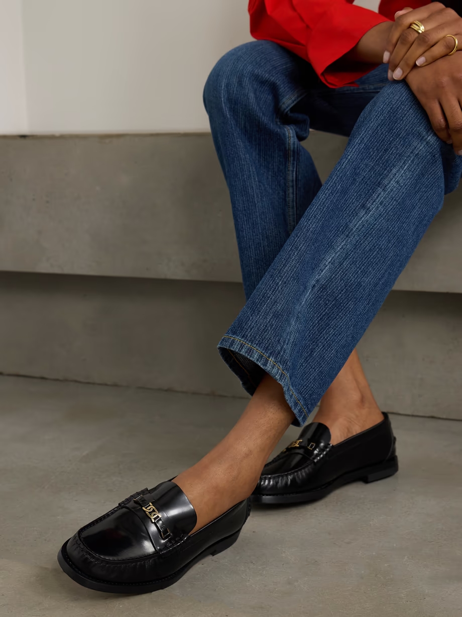 Iniez embellished leather loafers Iniez embellished leather loafers