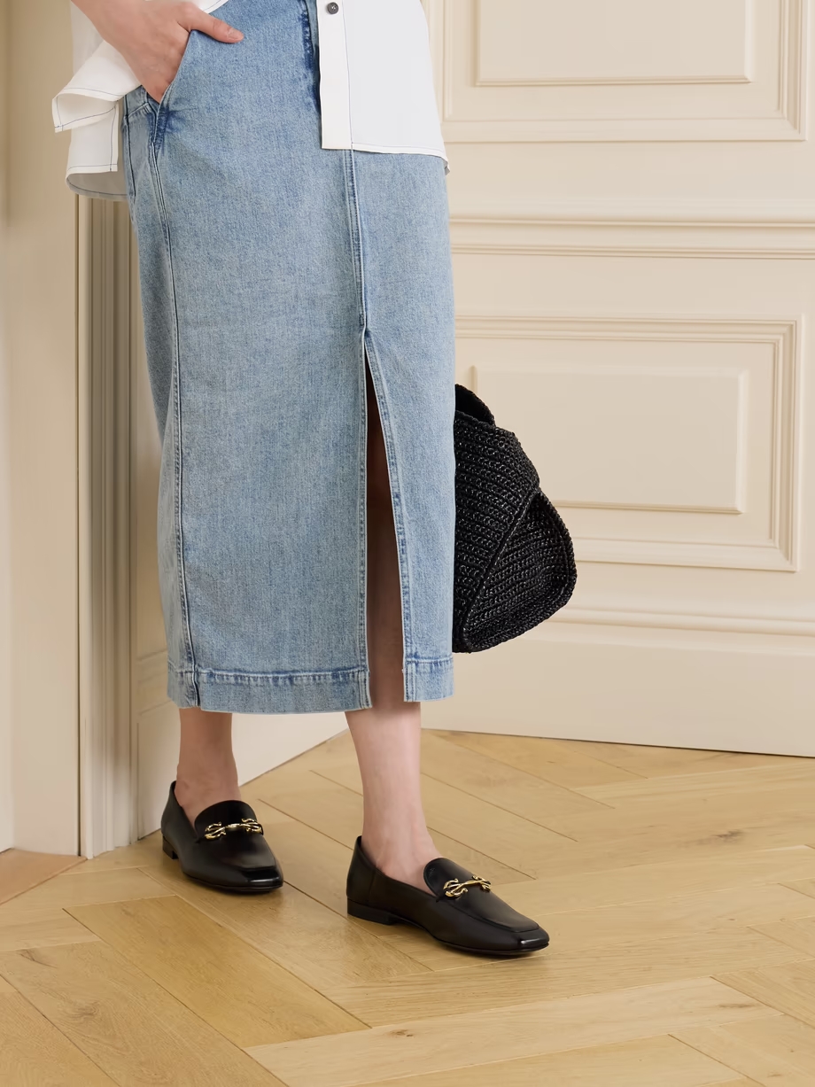 Louis collapsible-heel embellished leather loafers Louis collapsible-heel embellished leather loafers