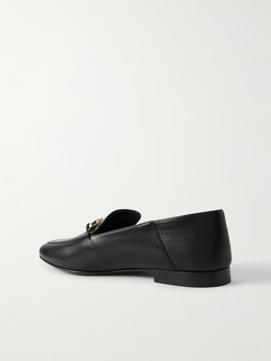 Louis collapsible-heel embellished leather loafers Louis collapsible-heel embellished leather loafers