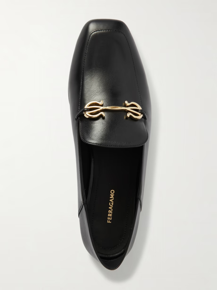 Louis collapsible-heel embellished leather loafers Louis collapsible-heel embellished leather loafers