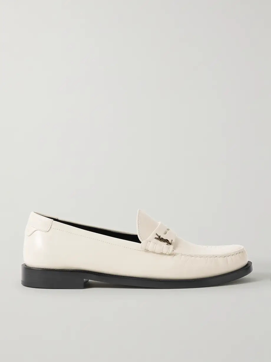 Le Loafer logo-appliquéd leather loafers Le Loafer logo-appliquéd leather loafers